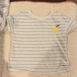 Cat & Jack Blue Striped Tee with Lemon Accent